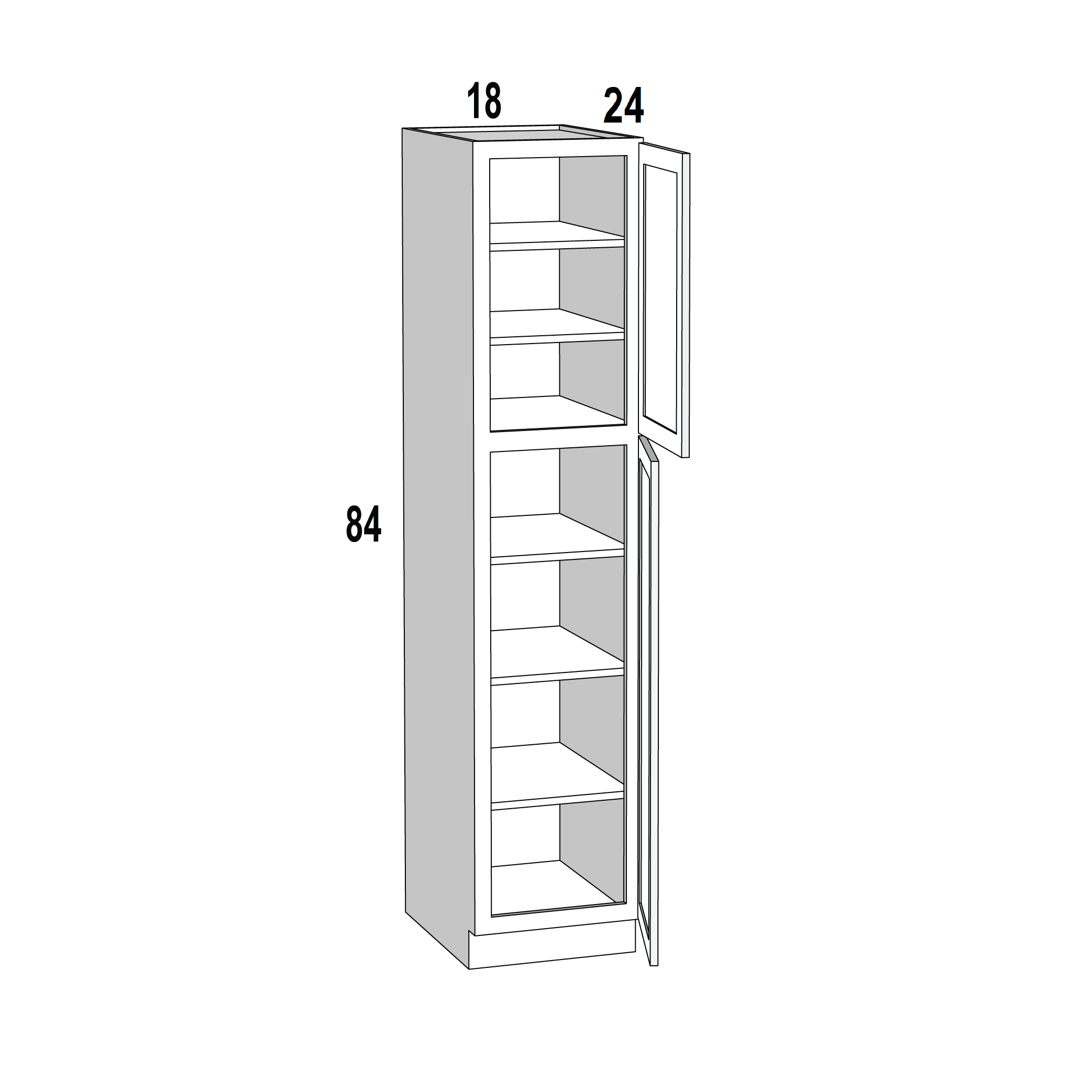 U188424 Antique Shaker Utility Cabinet Kitchen Cabinet Depot