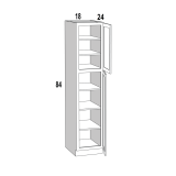 U188424 - Moonlit Mist - Utility Cabinet - 18"W x 84"H x 24"D -2D-5S