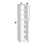 U189024 - Stellar White - Pantry Cabinet - 18Wx24Dx90H