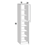 U189624 - Stellar White - Pantry Cabinet - 18Wx24Dx96H