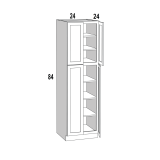U248424 - Moonlit Mist - Four Door Utility Cabinet - 24"W x 84"H x 24"D -4D-5S