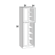 WP2484 - Glazed Pearl - Tall Pantry Cabinet - 24Wx84Hx24D