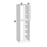 U249024 - Moonlit Mist - Four Door Utility Cabinet - 24"W x 90"H x 24"D -4D-5S