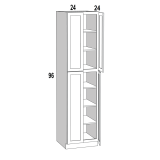 U249624 - Moonlit Mist - Four Door Utility Cabinet - 24"W x 96"H x 24"D -4D-5S