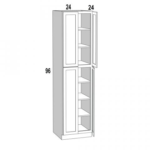 WP2496 - Caspian Shaker - Tall Pantry Cabinet - 24Wx96Hx24D