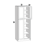 U308424 - Stellar White - Four Door Utility Cabinet - 30"W x 84"H x 24"D -4D-5S
