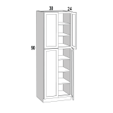 U309024 - Moonlit Mist - Four Door Utility Cabinet - 30"W x 90"H x 24"D -4D-5S