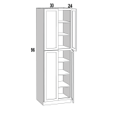 U309624 - Moonlit Mist - Four Door Utility Cabinet - 30"W x 96"H x 24"D -4D-5S