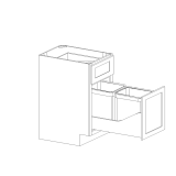 Double 35qt Trash Insert w /Soft Close for 18" Base