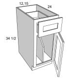 B12TD - Stellar White - Tray Divider Base Cabinet Kit - 12"W x 34-1/2"H x 24"D -1D-1DR-1TD