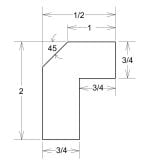 ALRM Angle Light Rail Molding 1Wx2Dx96L Feather Gray