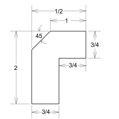 ALRM - White Shaker - Angle Light Rail Molding 1Wx2Dx96L
