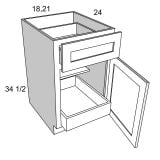 B181RS - Stellar White - Base 18 Wide - One Rollout Shelf Base Cabinet Kit