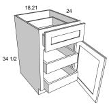 B182RS - Stellar White - Two Rollout Shelf Base Cabinet Kit   - 18"W x 34-1/2"H x 24"D -1D-1DR-2RSA