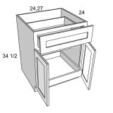 B241RS - Moonlit Mist - One Rollout Shelf Base Cabinet Kit - 24"W x 34-1/2"H x 24"D -2D-1DR-1RSA