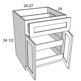 B242RS - Moonlit Mist - Two Rollout Shelf Base Cabinet Kit - 24"W x 34-1/2"H x 24"D -2D-1DR-2RSA