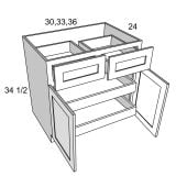 B332RS - Moonlit Mist - Two Rollout Shelf Base Cabinet Kit - 33"W x 34-1/2"H x 24"D -2D-2D-2RSA