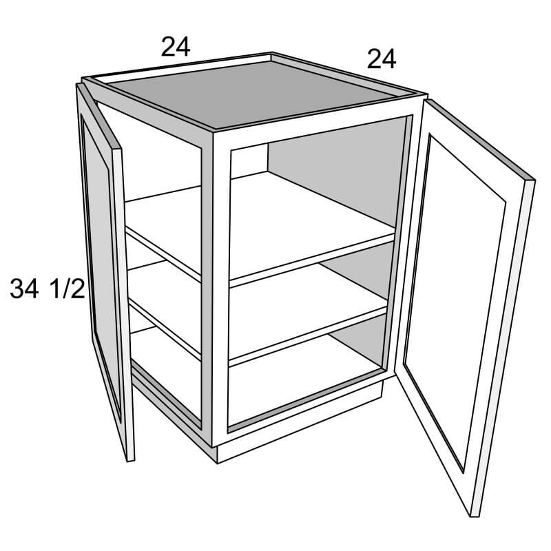 BEC24 Slim Shaker White Angle End Base 24 Wide Kitchen Depot