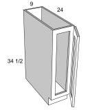 BT9 - Moonlit Mist - Tray Base Cabinet  Full Height Door - 9"W x 34-1/2"H x 24"D -1D