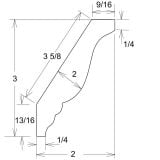 DCM - Moonlit Mist - Decorative Crown Molding 2Dx3Wx96L