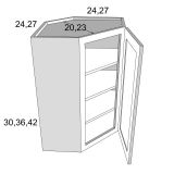 Wall Diag Corner 27Wx15Dx36H Cocoa Glaze