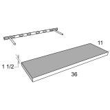 Floating Shelf - 36"W x 1-1/2"H x 11"D Feather Gray