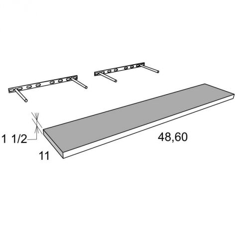 FS48 - White Shaker Floating Shelf - 48"W x 1-1/2"H x 11"D