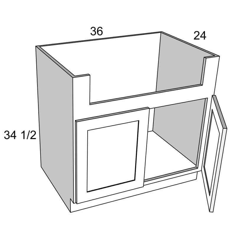 FSB36 White Shaker Farm Sink Base Cabinet 36