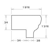 LRM Light Rail Molding 1-3/16Wx3/4Hx96L Feather Gray