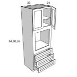 O338424 - Stellar White - Universal Oven Cabinet - 33"W x 84"H x 24"D -2D-3DR-1S