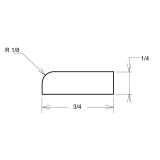 SCR - Stellar White - Scribe Moulding - 96"W x 3/4"H x 1/4"D