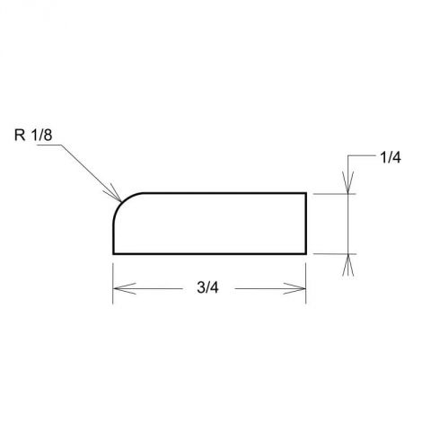 SCR - White Shaker - Scribe Molding - 96"W x 3/4"H x 1/4"D