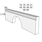 Toe Kick Arched Apron Moulding - 12"W x 4-1/2"H x 3/4"D Stellar White