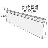 Straight Toe Kick Apron Moulding - 12"W x 4-1/2"H x 3/4"D Stellar White