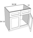 VS30S - Timeless Sage - Vanity Sink Base Cabinet - 30"W x 34-1/2"H x 21"D X -2D-1FD