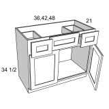 VSD36 - Timeless Sage - Vanity Combo Base Cabinet - 36"W x 34-1/2"H x 21"D -2D-2DR-1FDR