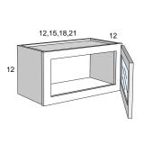 W1212GD - Moonlit Mist - Glass Ready Door Stacker Wall Single Cabinet with Finished Interior
