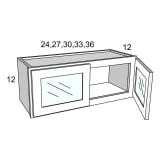 W2412GD - Moonlit Mist - Double Glass Ready Doors Wall Stacker Cabinet with Finished Interior