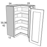 WER2430 - Moonlit Mist - Wall Easy Reach Cabinet - 24"W x 30"H x 12"D -1D-2S