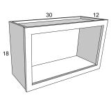 WOC3018 - Moonlit Mist - Wall Open Cabinet - 30"W x 18"H x 12"D