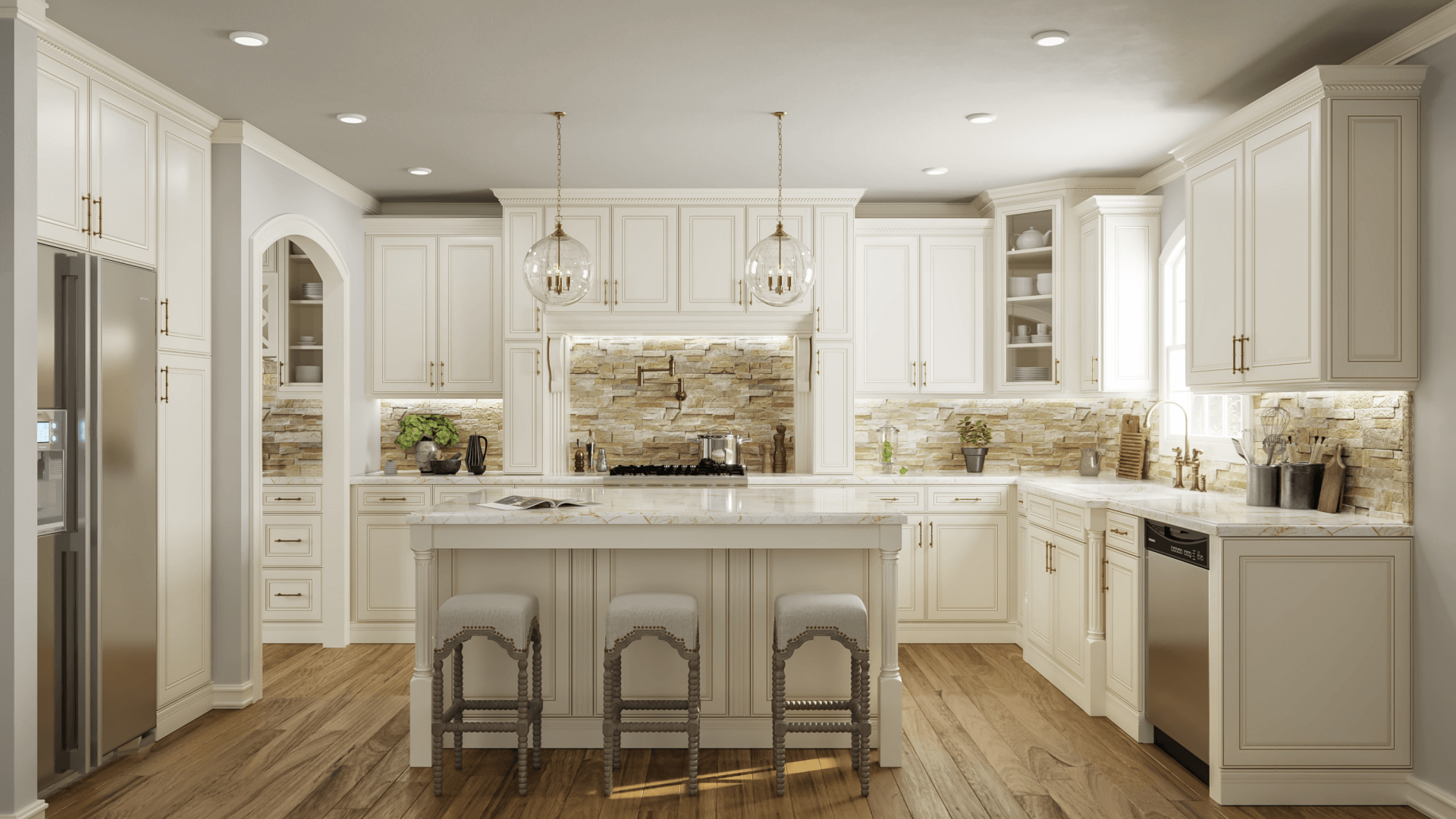 Elegant Antique Ready To Assemble Kitchen Cabinets