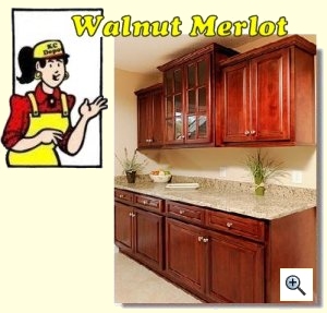 Walnut Merlot Ready To Assemble Kitchen Cabinets