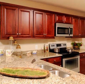 Cherry Kitchen Cabinets Black Granite