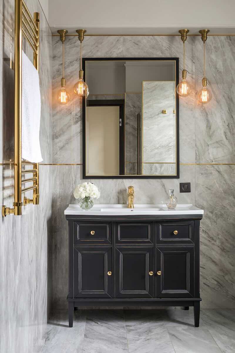 Farmhouse Black Vanity Cabinet