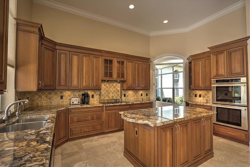 Clean Dark Wood Cabinets