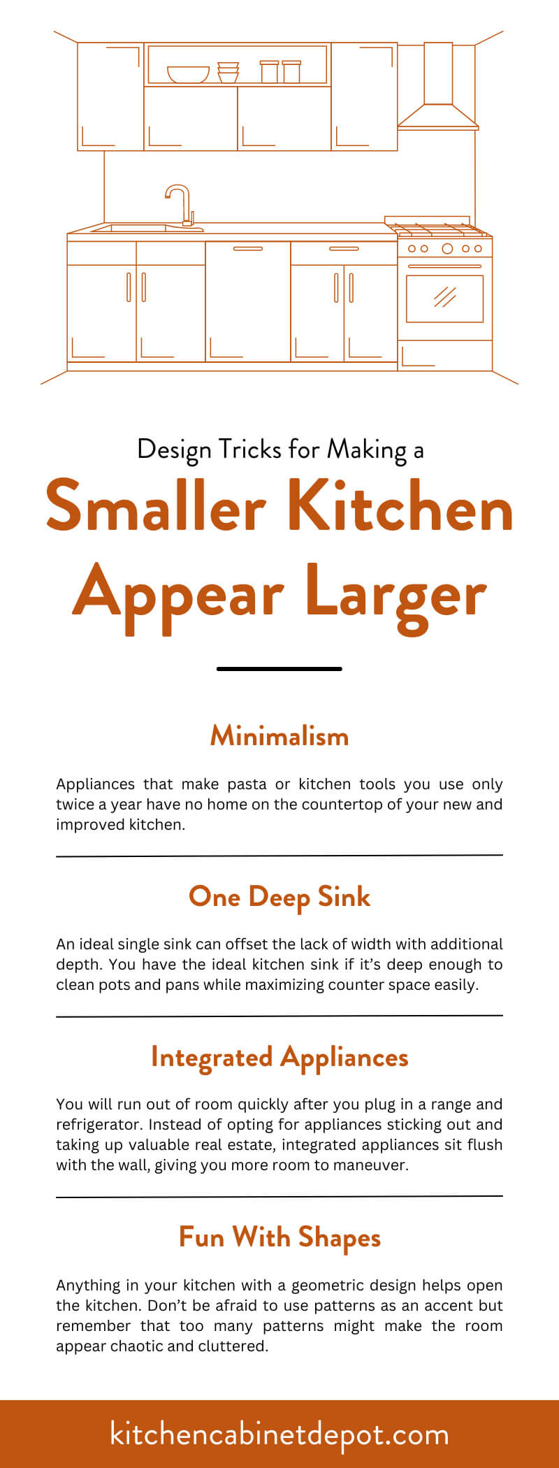 Design tricks for making a smaller kitchen appear larger