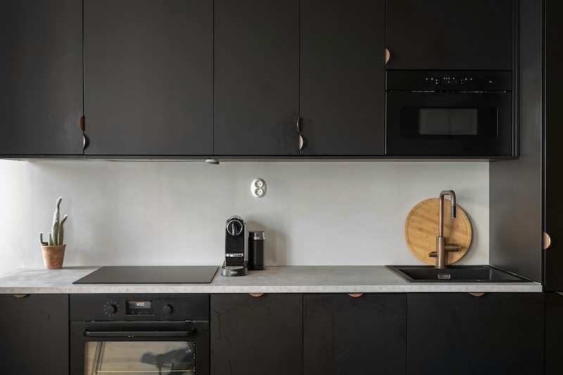 Matte Black Kitchen Cabinets