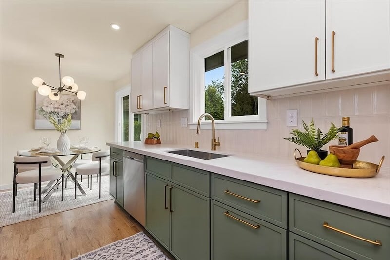 Green Slim Shaker Cabinets