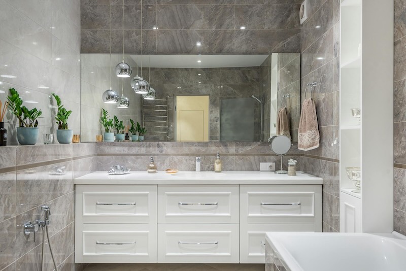 White Plywood Bathroom Cabinets
